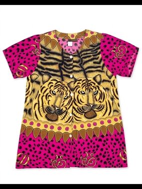 Vintage Sari Busana Tiger Batik Button Down